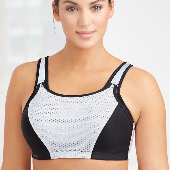 Glamorise SPORT Bra 44C DOUBLE~LAYER~CUPS Wicks-U-Dry! PADDED~STRAPS White NEW - Picture 10 of 16